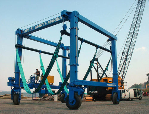 75 Ton Travelling Boat Hoist Improves Yard Capacity